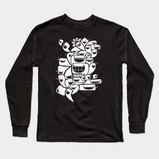 Happy Squiggles - 1-Bit Oddity - White Version Long Sleeve T-Shirt